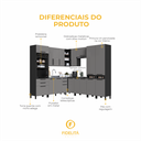 Ver imagem 5 de Cozinha Modulada Completa de Canto 9 Peças 519cm sem Tampo Mônaco Cinza Chumbo/Titânio