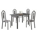 Ver imagem 2 de Conjunto de Mesa 120x75cm Tampo Ardósia com 4 Cadeiras Bianca Cinza/Paraopeba/Mart Prata/Indiano