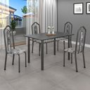 Ver imagem 1 de Conjunto de Mesa 120x75cm Tampo Ardósia com 4 Cadeiras Bianca 