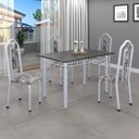 Ver imagem 1 de Conjunto de Mesa 120x75cm Tampo Ardósia com 4 Cadeiras Bianca