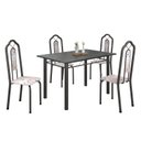 Ver imagem 2 de Conjunto de Mesa 120x75cm Tampo Ardósia com 4 Cadeiras Bianca Cinza/Botanic Bege/Mart Prata/Indiano