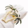 Cj 4 Anéis P/guardanapos Zinco Palmeiras Dourado 6x6x4cm - 2