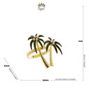 Ver imagem 3 de Cj 4 Anéis P/guardanapos Zinco Palmeiras Dourado 6x6x4cm