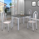 Ver imagem 1 de Conjunto de Mesa 120x75cm Tampo Ardósia com 4 Cadeiras Bianca