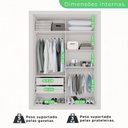 Ver imagem 5 de Guarda-Roupa Solteiro 2 Portas com Espelho 2 Gavetas Costa Rica Branco