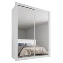 Ver imagem 3 de Guarda-Roupa Solteiro 2 Portas com Espelho 2 Gavetas Costa Rica Branco