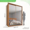 Ver imagem 5 de Guarda-Roupa Solteiro 2 Portas com Espelho 2 Gavetas Costa Rica Cinamomo