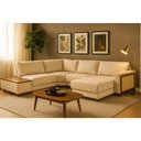 Ver imagem 2 de Sofá de Canto com Chaise Lado Direito 260cm - 324cm Londri Linho Off White - Sallar Home