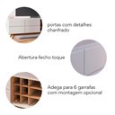 Ver imagem 2 de Rack para TV até 70 Polegadas 180cm Pés em Madeira Maciça 2 Portas Noronha Branco