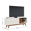 Ver imagem 4 de Rack para TV até 70 Polegadas 180cm Pés em Madeira Maciça 2 Portas Noronha Branco