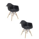 Ver imagem 1 de Kit 2 Cadeiras Eames Braço Polipropileno Base Madeira Eiffel Espresso Móveis