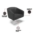 Ver imagem 5 de Cadeira Sala de Jantar Giratória Base Cromada Stella Sintético D03 - D'Rossi Cor Preto