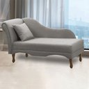 Ver imagem 2 de Divã Recamier Pés Retrô Medelin 150cm Linho Cinza E03 - D’Rossi