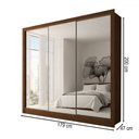 Ver imagem 4 de Guarda-roupa Casal Giulia Slim 3 Portas 3 Gavetas com Espelho Cinamomo - Panorama Móveis