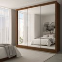 Ver imagem 1 de Guarda-roupa Casal Giulia Slim 3 Portas 3 Gavetas com Espelho Cinamomo - Panorama Móveis