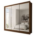 Ver imagem 3 de Guarda-roupa Casal Giulia Slim 3 Portas 3 Gavetas com Espelho Cinamomo - Panorama Móveis