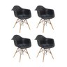 Kit 4 Cadeiras Eames Braço Polipropileno Base Madeira Eiffel Espresso Móveis - 1