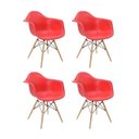 Ver imagem 1 de Kit 4 Cadeiras Eames Braço Polipropileno Base Madeira Eiffel Espresso Móveis