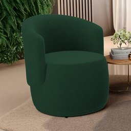 Poltrona Decorativa Aisha Orgânica Bouclê Verde - Desk Design - 2