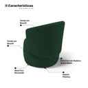 Ver imagem 3 de Poltrona Decorativa Aisha Orgânica Bouclê Verde - Desk Design