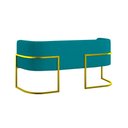 Ver imagem 6 de Kit 2 Poltronas + Sofá 2 Lugares Base de Metal Gold Balaqui