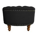 Ver imagem 3 de Puff Amora 80 Cm Suede Preto Slk Decor Amara