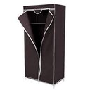 Ver imagem 1 de Guarda Roupa Portátil Armário Multifuncional Arara Cabideiro Dobrável Organizador Camping Preto