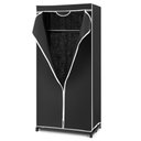 Ver imagem 4 de Guarda Roupa Portátil Armário Multifuncional Arara Cabideiro Dobrável Organizador Camping Preto