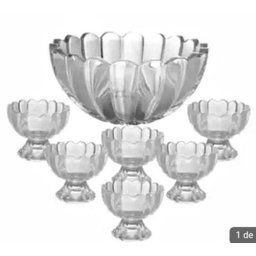 Cj 7 Peças Bowl C/ 6 Taças P/ Sobremesa Geneva 1,1l/125ml-wolff - 1