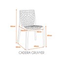 Ver imagem 4 de Kit 4 Cadeiras Vazada em Polipropileno Gruvyer Espresso Móveis