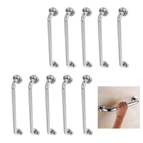 Alça de Apoio Barra Inox 40cm Kit 10 Unidades Banheiro Idoso Deficiente Cadeirante Acessibilidade Su
