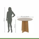 Ver imagem 6 de Mesa de Jantar Redonda 4 Lugares Tampo Vidro e MDF Celebrare Marrom Amêndoa Clean/Off White