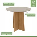 Ver imagem 4 de Mesa de Jantar Redonda 4 Lugares Tampo Vidro e MDF Celebrare Marrom Amêndoa Clean/Off White