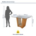Ver imagem 3 de Mesa de Jantar 4 Lugares Tampo Vidro e MDF Apogeu Marrom Amêndoa Clean/Off White