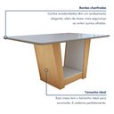 Ver imagem 6 de Mesa de Jantar 6 Lugares Tampo Vidro e MDF Apogeu Marrom Amêndoa Clean/Off White