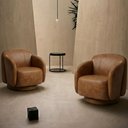 Ver imagem 2 de Kit 2 Poltronas Decorativa Avany Giratória Corano Caramelo - Nexta Casa