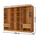 Ver imagem 3 de Guarda Roupa Casal Rio Mdf com 8 Portas 4 Gavetas Moderna Naturalle/off White