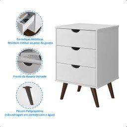 Kit 2 Mesa de Cabeceira Mesa de Cabeceira Decore/dream/grécia Plus Luxo:branco - 4
