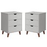 Kit 2 Mesa de Cabeceira Mesa de Cabeceira Decore/dream/grécia Plus Luxo:branco - 1