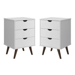 Kit 2 Mesa de Cabeceira Mesa de Cabeceira Decore/dream/grécia Plus Luxo:branco - 1