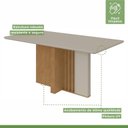 Ver imagem 3 de Mesa de Jantar Retangular 6 Lugares Tampo de Vidro 170cm Astrid Marrom Off White/Amêndoa Clean