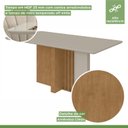 Ver imagem 2 de Mesa de Jantar Retangular 6 Lugares Tampo de Vidro 170cm Astrid Marrom Off White/Amêndoa Clean