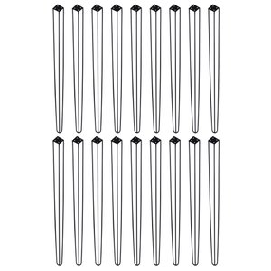 Kit 18 Pés de Metal 90 CM Hairpin Legs Aparador e Mesa de Canto Preto