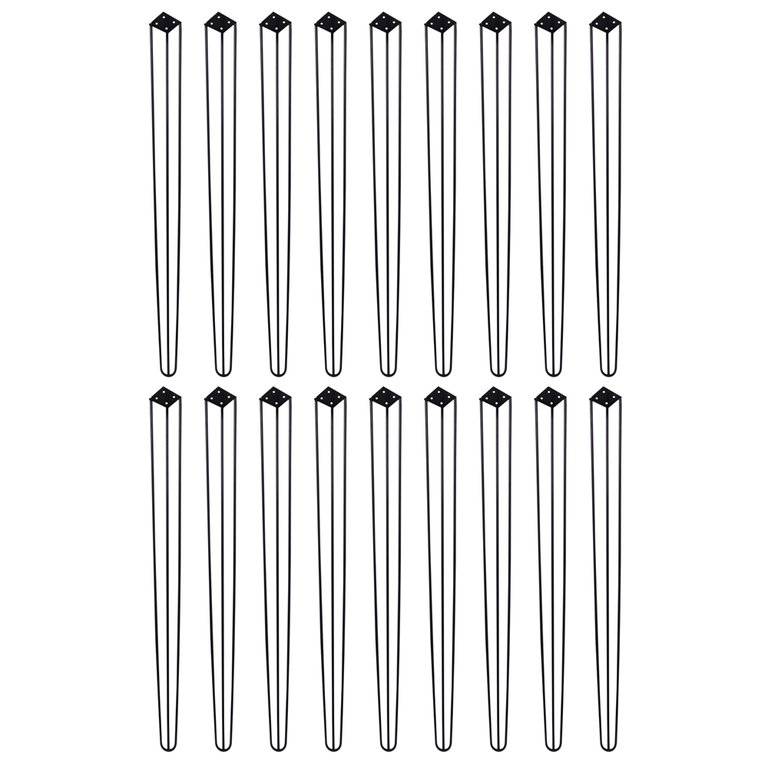 Kit 18 Pés de Metal 90 CM Hairpin Legs Aparador e Mesa de Canto Preto Kit 18 Pés de Metal 90 CM Hairpin Legs Aparador e Mesa de Canto Preto