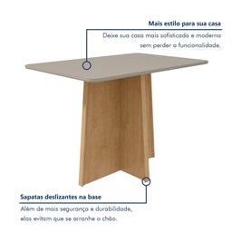 Mesa de Jantar 120x80cm Tampo MDF/Vidro Celebrare  - 7