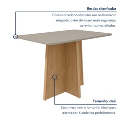 Mesa de Jantar 120x80cm Tampo MDF/Vidro Celebrare  - 5