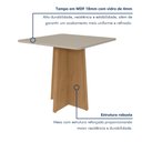 Ver imagem 2 de Mesa de Jantar 4 Lugares Tampo de Vidro e MDF 90x90cm Celebrare Marrom Amêndoa Clean/Off White