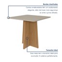 Ver imagem 4 de Mesa de Jantar 4 Lugares Tampo de Vidro e MDF 90x90cm Celebrare Marrom Amêndoa Clean/Off White
