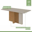 Ver imagem 5 de Mesa de Jantar Retangular 6 Lugares Tampo de Vidro e MDF 160cm Astrid Marrom Off White/Amêndoa Clean