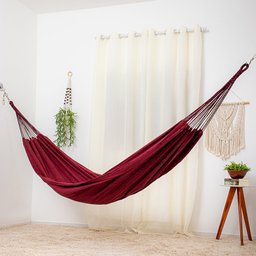 Rede de Dormir Jeans Life Basic Vermelho com Preto - 1